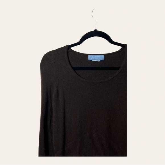 1254. U-KNIT PURE CASHMERE‎ SWEATER BROWN IN COLOR UNKNOWN SIZE SEE MEASUREMENTS - Picture 3 of 9